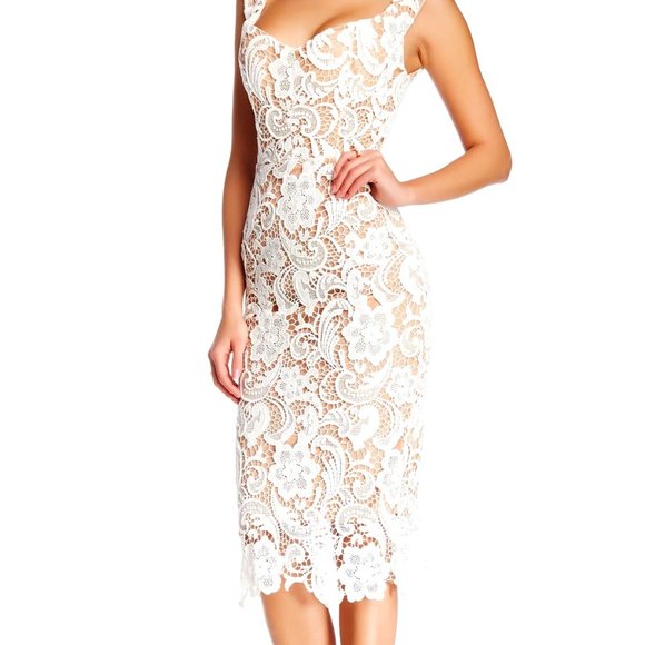 Few Moda - White Lace Dress - Size L - Picture 2 of 6